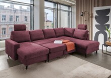 Wohnlandschaft >Pris< U-Form, Funktionen, fuchsia -...