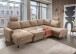 Wohnlandschaft >Pris<  U-Form, Funktionen, hellbraun - 153x305x75x200 (LxBxHxT)