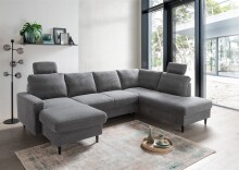 Wohnlandschaft >Pris<  U-Form, Funktionen, Cord...