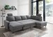 Wohnlandschaft >Pris<  U-Form, Funktionen, Cord grau - 153x305x75x200 (LxBxHxT)