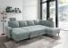 Wohnlandschaft >Pris< U-Form, Funktionen, cord aqua - 153x305x75x200 (LxBxHxT)