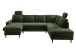Wohnlandschaft >Pris< U-Form, Funktionen, cord moosgrün - 153x305x75x200 (LxBxHxT)
