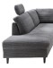 Wohnlandschaft >Pris< U-Form, Funktionen, cord grau - 153x305x75x200 (LxBxHxT)