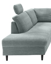 Wohnlandschaft >Pris< U-Form, Funktionen, cord aqua - 153x305x75x200 (LxBxHxT)