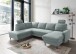 Wohnlandschaft >Pris< U-Form, Funktionen, cord aqua - 153x305x75x200 (LxBxHxT)