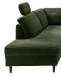 Wohnlandschaft >Pris< U-Form, Funktionen, cord Moosgrün - 153x305x75x200 (LxBxHxT)