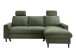Ecksofa >Pris< Schlaffunktion, Stauraum, dunkelgrün - 234x88x147 (BxHxT)