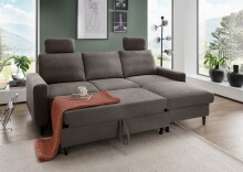 Ecksofa >Pris< Schlaffunktion, Stauraum, anthrazit...