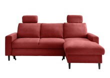 Ecksofa >Pris< Schlaffunktion, Stauraum, rot - 234x88x147 (BxHxT)