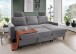 Ecksofa >Pris< Schlaffunktion, Stauraum, dunkelgrau - 234x88x147 (BxHxT)