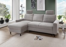 Ecksofa >Pris< Schlaffunktion, Stauraum, grau -...