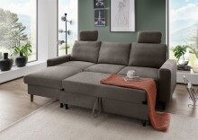 Ecksofa >Pris< Schlaffunktion, Stauraum, anthrazit...