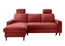 Ecksofa >Pris< Schlaffunktion, Stauraum, rot - 234x88x147 (BxHxT)