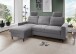 Ecksofa >Pris< Schlaffunktion, Stauraum, dunkelgrau - 234x88x147 (BxHxT)