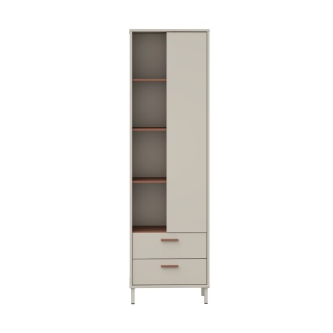 Regal >MILLES< in Sandfarbig - 58,9x201,6x41,5cm (BxHxT)
