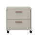 Nachtkommode >MILLES < in Sandfarbig - 48,9x48x41,5cm (BxHxT)