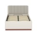 Bettgestell >MILLES < Lift-Lattenrost, Sandfarbig - 125,2x90,7x205,2cm (BxHxT)