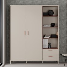 Drehtürenschrank >MILLES < in Sandfarbig /...