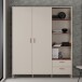 Drehtürenschrank >MILLES < in Sandfarbig / Terrakotta - 168,4x201,6x52,9 (BxHxT)