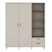 Drehtürenschrank >MILLES < in Sandfarbig / Terrakotta - 168,4x201,6x52,9 (BxHxT)