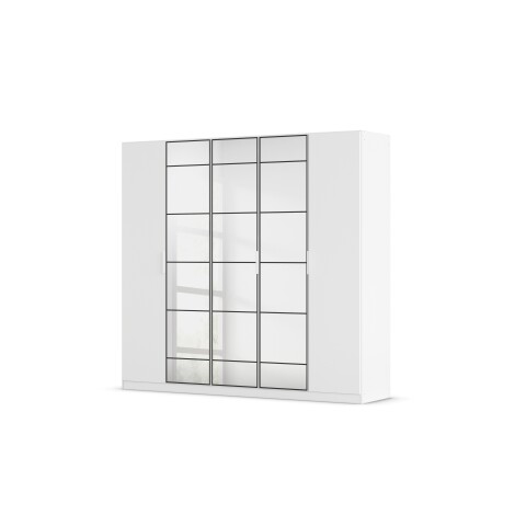 Drehtürenschrank >Acero< in alpinweiß / Spiegel - 226x210x54 (BxHxT)