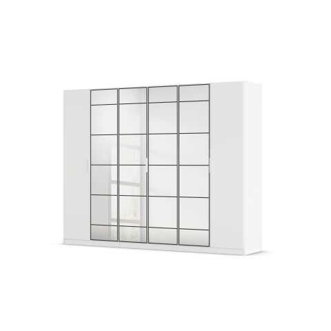 Drehtürenschrank >Acero< in alpinweiß / Spiegel - 271x210x54 (BxHxT)