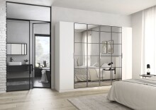 Drehtürenschrank >Acero< in alpinweiß / Spiegel - 271x210x54 (BxHxT)