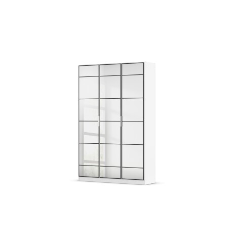 Drehtürenschrank >Acero< in Spiegel / alpinweiß - 136x210x41 (BxHxT)