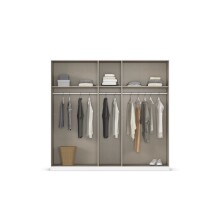 Drehtürenschrank >Acero< in grau metallic / Spiegel - 226x210x54 (BxHxT)