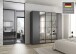Drehtürenschrank >Acero< in grau metallic / Spiegel - 226x210x54 (BxHxT)