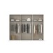 Drehtürenschrank >Acero< in grau metallic / Spiegel - 271x210x54 (BxHxT)