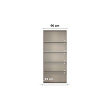 Drehtürenschrank >Acero< in Spiegel / grau metallic - 91x210x41 (BxHxT)