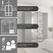 Drehtürenschrank >Acero< in Spiegel / grau metallic - 91x210x41 (BxHxT)