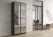 Drehtürenschrank >Acero< in Spiegel / grau metallic - 91x210x41 (BxHxT)