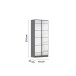 Drehtürenschrank >Acero< in Spiegel / grau metallic - 91x210x41 (BxHxT)