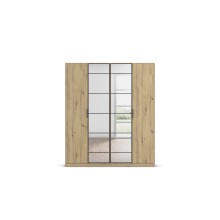 Drehtürenschrank >Acero< in Eiche Artisan / Spiegel - 181x210x54 (BxHxT)