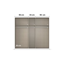 Drehtürenschrank >Acero< in Eiche Artisan / Spiegel - 226x210x54 (BxHxT)