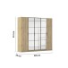 Drehtürenschrank >Acero< in Eiche Artisan / Spiegel - 226x210x54 (BxHxT)
