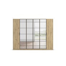 Drehtürenschrank >Acero< in Eiche Artisan / Spiegel - 271x210x54 (BxHxT)