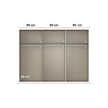 Drehtürenschrank >Acero< in Eiche Artisan / Spiegel - 271x210x54 (BxHxT)