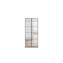 Drehtürenschrank >Acero< in Spiegel / Eiche Artisan - 91x210x41 (BxHxT)