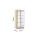 Drehtürenschrank >Acero< in Spiegel / Eiche Artisan - 91x210x41 (BxHxT)