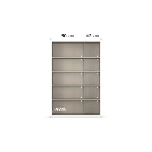 Drehtürenschrank >Acero< in Spiegel / Eiche Artisan - 136x210x41 (BxHxT)