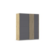 Schwebetürenschrank >Mosbach< grau metallic /...