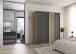 Schwebetürenschrank >Mosbach< grau metallic / Eiche Artisan - 181x210x62 (BxHxT)