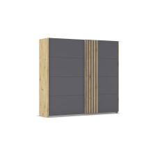 Schwebetürenschrank >Mosbach< in grau metallic...