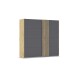 Schwebetürenschrank >Mosbach< in grau metallic / Eiche Artisan - 226x210x62 (BxHxT)