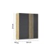 Schwebetürenschrank >Mosbach< in Glas basalt / Eiche Artisan - 181x210x62 (BxHxT)