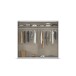 Schwebetürenschrank >Mosbach< in Glas basalt / Eiche Artisan - 226x210x62 (BxHxT)
