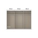 Schwebetürenschrank >Mosbach< in Glas basalt / Eiche Artisan - 271x210x62 (BxHxT)